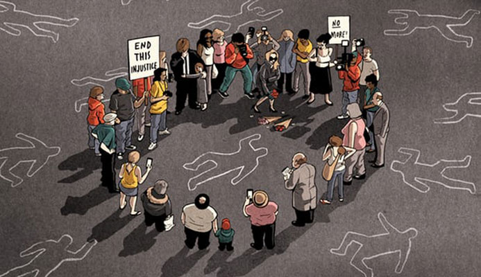  ‘The scandal resides in the popular recognition – often sudden, unpredictable and fleeting – of the humanity in those suffering the injustices.’ Illustration: Ben Jennings
