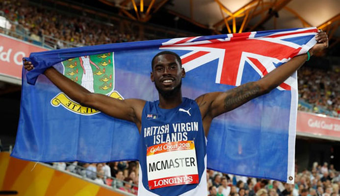 Kyron McMaster celebrates after winning gold in the 400m hurdles at the Commonwealth Games on the Gold Coast. Photograph: Paul Childs/Reuters Kyron McMaster celebrates after winning gold in the 400m hurdles at the Commonwealth Games on the Gold Coast. Photograph: Paul Childs/Reuters