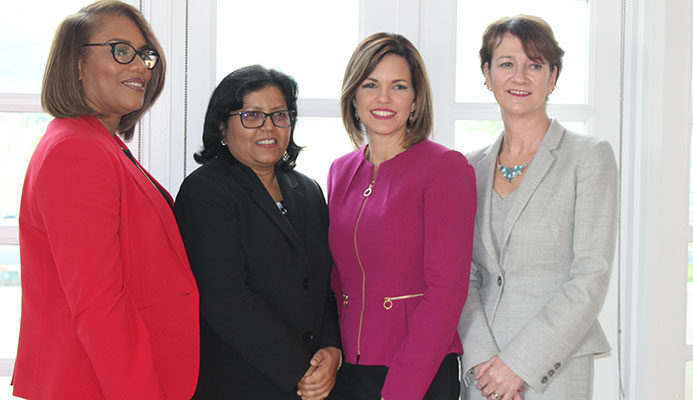 From left, BPTT's managing counsel Wendy Fae Thompson, regional director for procurement and supply chain management Camille Boodhai-Kangal, vice president for corporate operations Giselle Thompson, and regional president Claire Fitzpatrick,