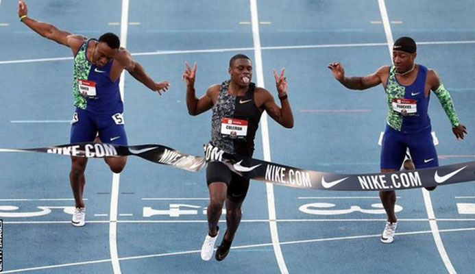 Christian Coleman won the men's 100m at the US National Championships last month