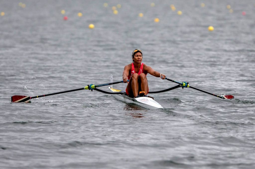 In this July 22, 2018 file photo, silver medallist Felice Chow of Trinidad and Tobago, in action at the 23rd Central American and Caribbean (CAC) Games in Barranquilla, Colombia. (AFP PHOTO) -