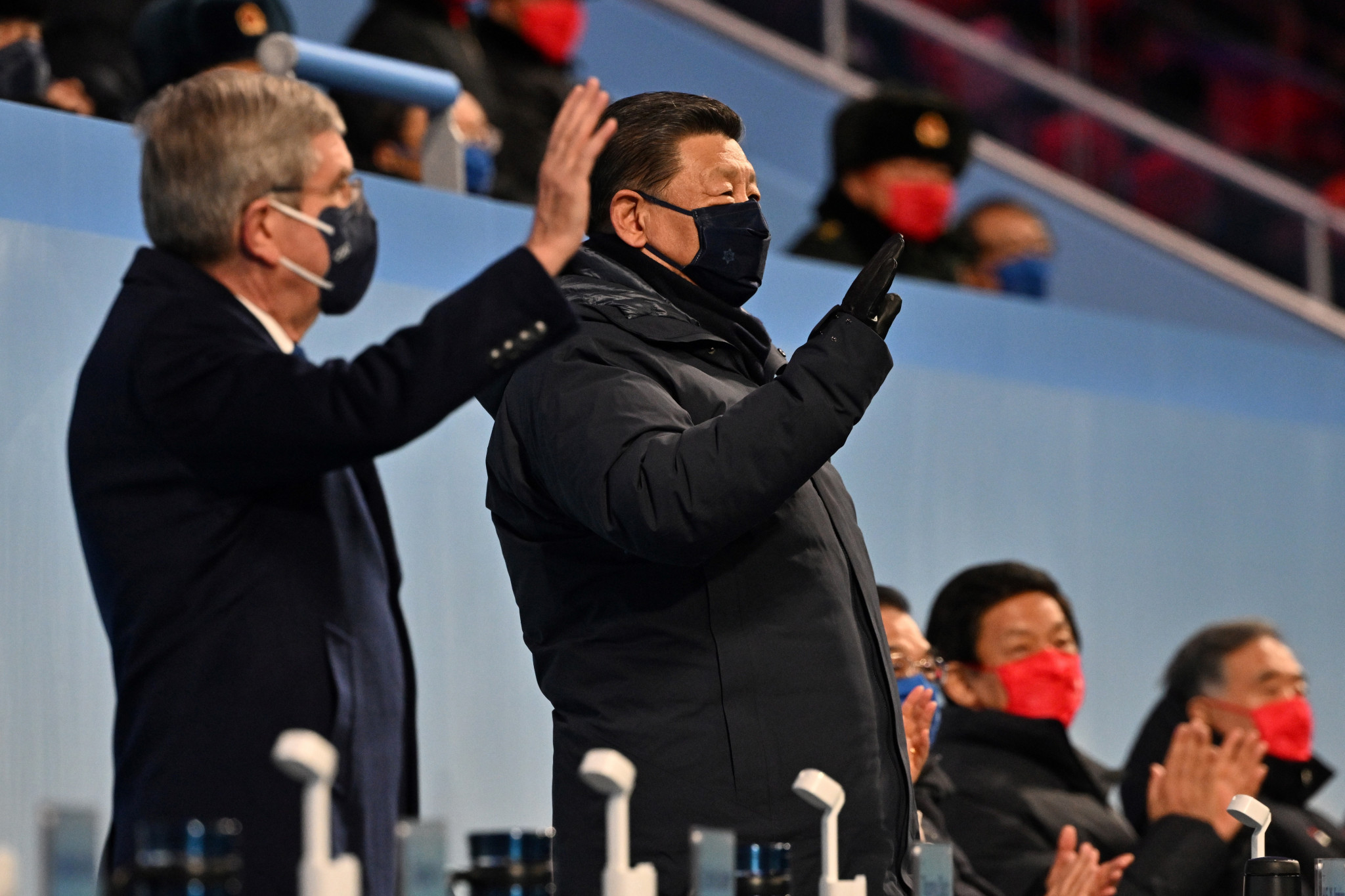 IOC President Thomas Bach sat next to Chinese President Xi Jinping at the Opening Ceremony of Being 2022 - one of "multiple times" the two met, it has been revealed ©Getty Images