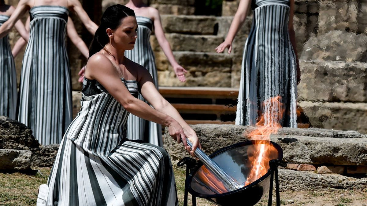 Olympic flame lit in Ancient Olympia this Tuesday.GETTY IMAGES (Image obtained at insidethegames.biz)